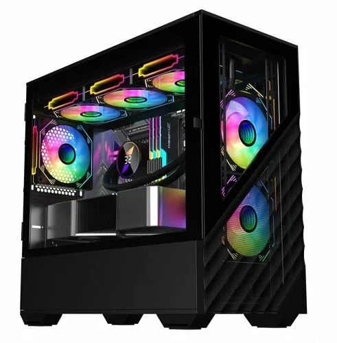 Компьютерный корпус 1STPLAYER DK D7 черный mATX 3x120мм LED fans D7-BK-3F1