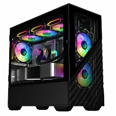 Компьютерный корпус 1STPLAYER DK D7 черный mATX 3x120мм LED fans D7-BK-3F1