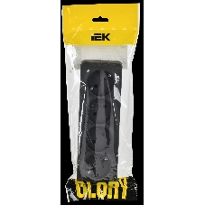 GLORY Розетка 4-местная для открытой установки без заземления без защитных шторок 10А РС24-2-ХЧм черный матовый