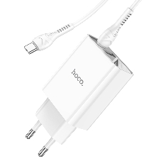 Сетевое зарядное устройство HOCO (6931474769824) C100Aaa 1USB+1Type-C 3.0A QC3.0 PD 20W, белый
