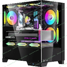 Компьютерный корпус AeroCool/Formula Crystal Z1M Plus FR черный без БП mATX 5x120мм 2xUSB 3.0 1xUSB3.1 audio bott PSU