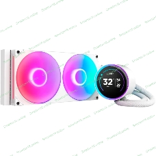 Система жидкостного охлаждения для ПК/Water Cooling System NZXT Kraken Elite 280 RGb (250W, 280мм, LED temp., белый/Fans: 2x140мм, 98.61CFM, 34.5dBA, 2000RPM/Pump height 65мм, 2800RPM, Rad thickness 27мм/S: 1851, 1700, 1200, 115X, AM5, AM4)