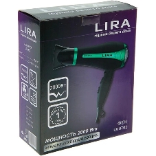 Фен LIRA LR 0702 черный/зеленый, 2000 Вт