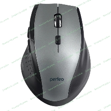 Мышь беспроводная Perfeo DAILY серый металлик, 1600 dpi, радиоканал, USB, кнопки - 6