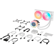 Система жидкостного охлаждения Water Cooling System Corsair iCUE LINK TITAN 240 RX LCD (240мм, белый, RGb/Fans: 2x120мм, 73.5CFM, 36dBA, 2100RPM/S: 1851, 1700, AM5, AM4)