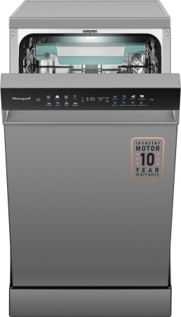 Посудомоечная машина Weissgauff DW 4539 Inverter Touch AutoOpen Inox, серебристый, 44.8 см, 10 компл., сушка конденсационная, 42 дБ, класс A+++