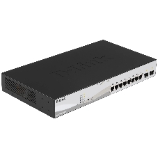 Коммутатор D-Link DGS-1210-10MP/FL2A, 8×1 Гбит/с PoE + 2×1 Гбит/с SFP, настраиваемый