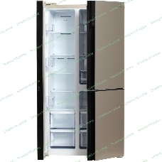 Холодильник Hyundai CS6073FV шампань трехкамерный 329/223л морозилка сбоку, No Frost, Side by Side