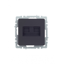 Розетка компьютерная двойная IEK BRITE РК10-2-БрГ RJ45 кат.5E графит