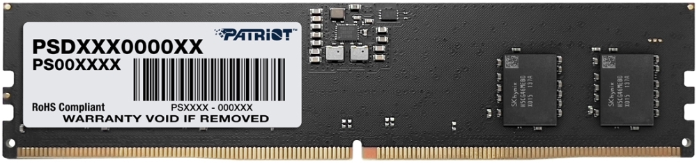Оперативная память Patriot Signature, DDR5, 32Gb (1x32 GB), 5200 MHz, CL42, DIMM