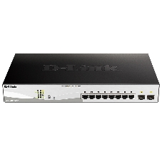 Коммутатор D-Link DGS-1210-10MP/F3A, 8×1 Гбит/с + 2×1 Гбит/с SFP, управляемый