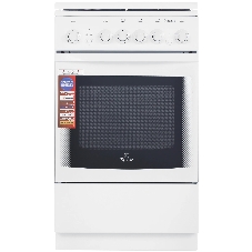 Плита газовая De Luxe 5040.33Г (КР) ЧР белый, конфорок 4 газовых, духовка 43 л, 50 см x 85 см x 50 см