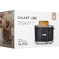 Тостер Galaxy Line GL 2912 черный, 1200 Вт, 2 слота