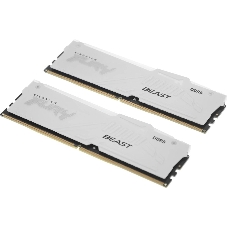 Оперативная память Kingston Fury Beast, DDR5, 32Gb (2x16Gb), 5600MHz, CL40, DIMM, с радиаторами, RGB, белый