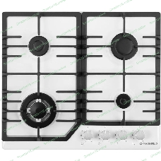 Газовая варочная панель Maunfeld EGHE.64.43CW/G, 4 конфорки, эмалированная сталь, белый