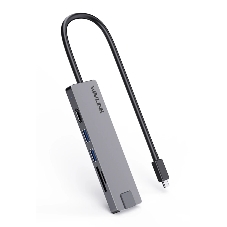 USB-концентратор WAVLINK USB Type-C, USB Type-C/USB 3.0/USB 2.0/HDMI/Gigabit LAN/SD/Micro SD, USB