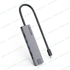 USB-концентратор WAVLINK USB-C Travel Mini/100W PowerDelivery/1xUSB3.0/1xUSB2.0/1xHDMI 4K 60HZ/1xGigabit LAN/SD/Micro SD Card Reader
