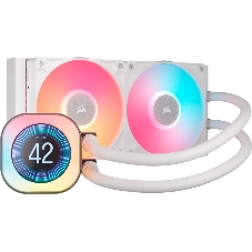 Система жидкостного охлаждения Water Cooling System Corsair iCUE LINK TITAN 240 RX LCD (240мм, белый, RGb/Fans: 2x120мм, 73.5CFM, 36dBA, 2100RPM/S: 1851, 1700, AM5, AM4)