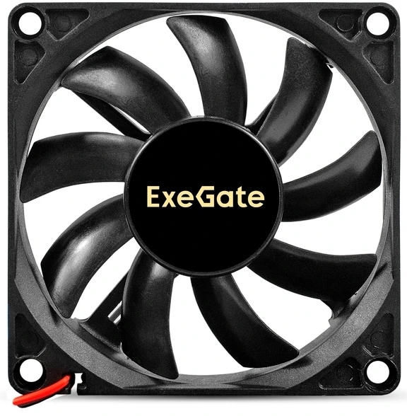 Вентилятор корпусной ExeGate EX08015S2P, 80 мм, 2000 об/мин, 20 дБ, 2-pin, без подсветки