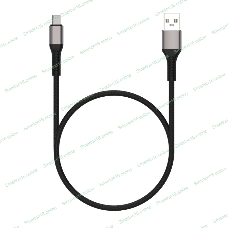 Дата-кабель Maxvi MC-21M USB-MicroUSB 2.4А, 1м, black-grey