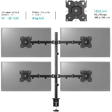 Кронштейн ONKRON D421E для четырех мониторов 13