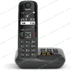 Радиотелефон Dect Gigaset AS690A черный автооветчик АОН