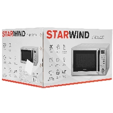Микроволновая печь Starwind SMW5220 серебристый, 20 л, 700 Вт, переключатели - кнопки, поворотный механизм