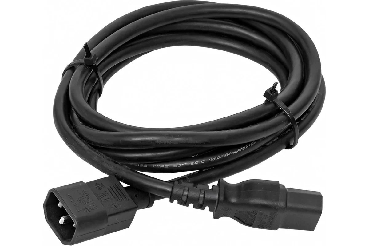 Кабель питания TERACOM для PDU IEC 60320 C13 - IEC 60320 C14 сечение 3x1.5мм2 250В 10A длина 2.0 метра