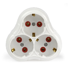 Тройник Smartbuy (SBE-16-A01-3z) 3 гнезда с заземлением круглый белый 16А 250В