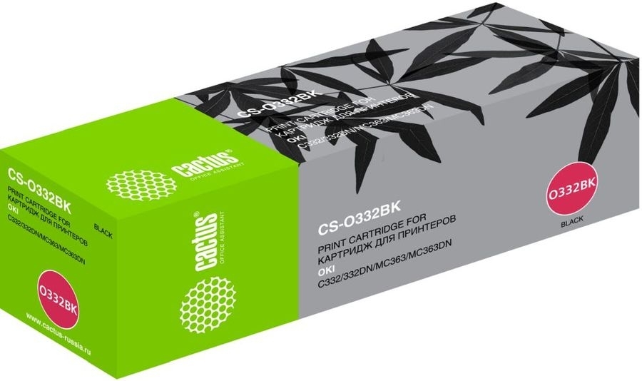 Картридж лазерный Cactus CS-O332BK (46508736) черный (3500 стр.) для Oki C332/MC363