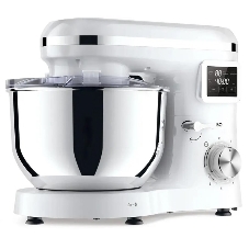 Планетарный миксер BQ MX640 White. Максимальная мощность 1600 Вт/Чаша из нержавеющей стали 6 л/Функция ферментации/Подогрев чаши до 40'C/Электронное управление/Металлические насадки в комплекте/Металлические шестерни/Двойная защита: от перегрева, от перегрузки/Защтная крышка от брызг/LED подсветка/Длина сетевого шнура 1 м