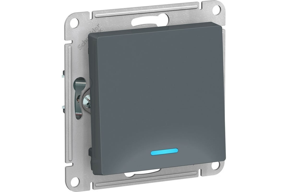 Механизм выключателя 1-кл. СП AtlasDesign 10А IP20 (сх. 1а) 10AX с подсветкой грифель