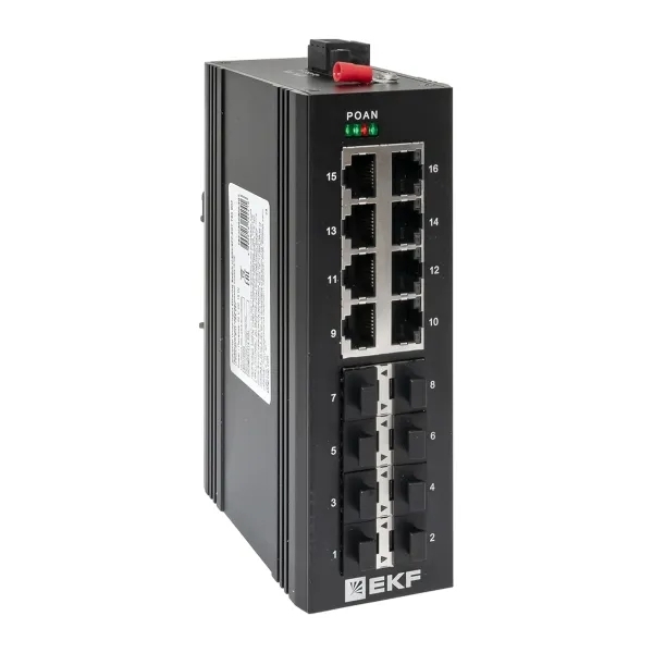 Коммутатор EKF TSX-U-8GX/SFP-8GT, 8×1 Гбит/с + 8×1 Гбит/с SFP, неуправляемый