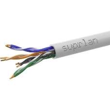 Кабель информационный Suprlan Median 01-0334-9, cat.5e U/UTP 4 пары 24AWG, PVC внутренний, 305м, серый