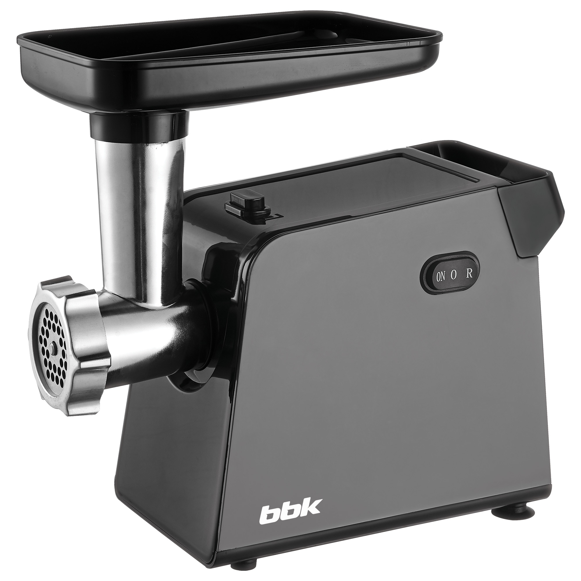 Мясорубка электрическая BBK MG2009 черный/серый, 2000 Вт, 2 кг/мин, реверс, защита от перегрузки, насадки - 4