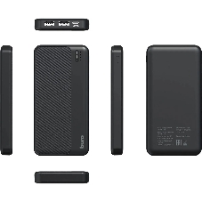Портативный аккумулятор Buro BPF10A 10000mAh QC3.0/PD3.0 22.5W 2.1A 2xUSB-A/USB-C черный