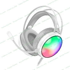 Гарнитура Borofone BO108 белый, проводная, 3.5 мм, подсветка