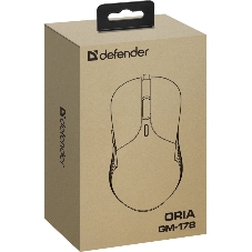 Мышь проводная Defender Oria GM-178 черный, 3600 dpi, USB, кнопки - 6