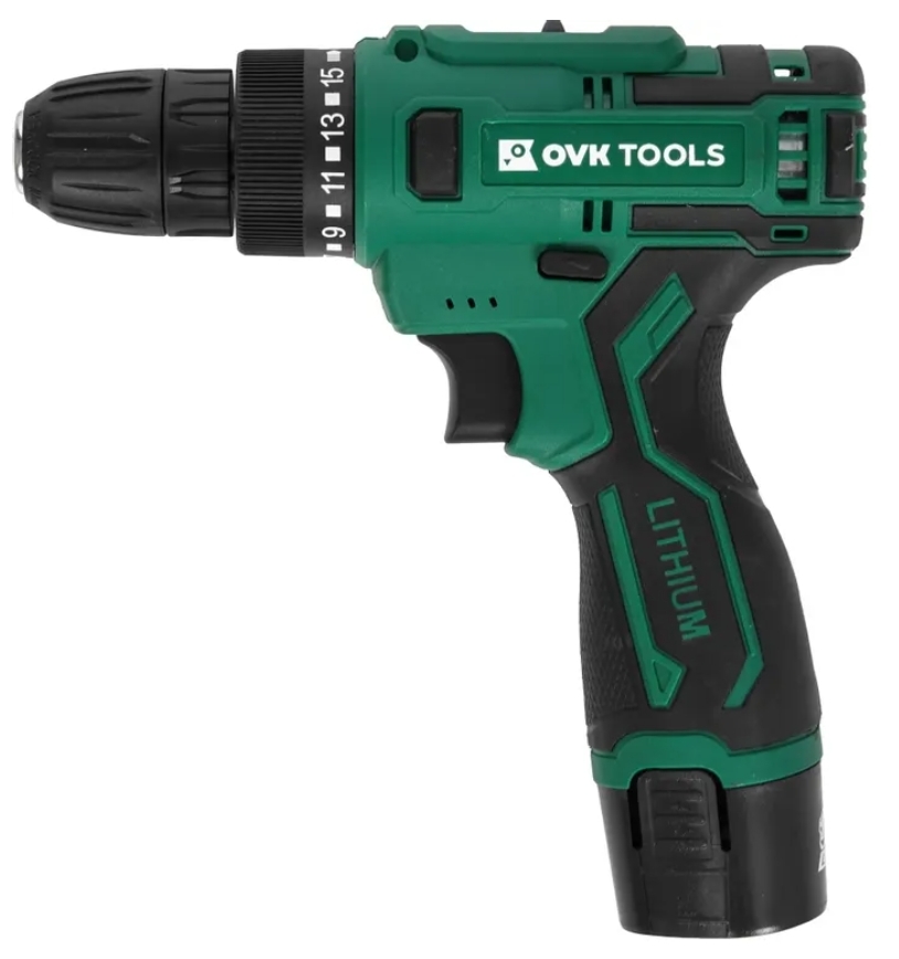 Дрель-шуруповерт Ovk Tools OTCS2AA-12V-1.5A, 12 В, 1,5 Ач, 26 Нм, щеточный