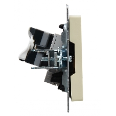 Розетка компьютерная двойная RJ11+RJ45 IEK BRITE РК/Т12-БрКр кат.5E бежевый