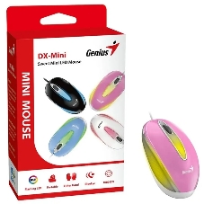 Мышь проводная Genius DX-Mini розовый, 1000 dpi, USB, кнопки - 3