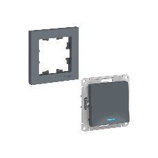 Механизм выключателя 1-кл. СП AtlasDesign 10А IP20 (сх. 1а) 10AX с подсветкой грифель