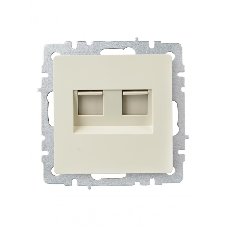 Розетка компьютерная двойная RJ11+RJ45 IEK BRITE РК/Т12-БрКр кат.5E бежевый