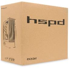 Корпус без блока питания Case HSPD M332, Mesh Mini-tower, Black, TG, 0.4 SPCC, no fans, mATX, mITX, 160/285/170mm, 1x2.5