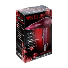Фен Kelli KL-1124 розовый, 1800 Вт, компактный