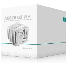 Кулер для процессора DEEPCOOL AG620 G2 WH LGA1954/1851/1700/AM5/AM4 (9шт/кор, TDP 270W, PWM, DUAL Black Fan 120mm, 6 тепл. трубок, белый) RET