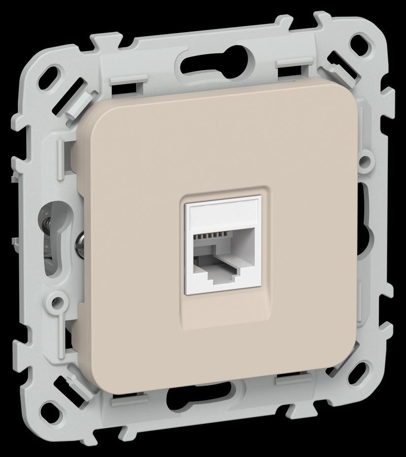 Розетка компьютерная RJ45 категория 5Е UTP РК5е-1-0-ФлЛ льняной FLITE