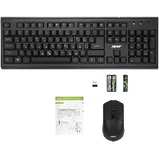 Комплект клавиатура+мышь Acer OKR120 беспроводной, USB, 1600 DPI, чёрный