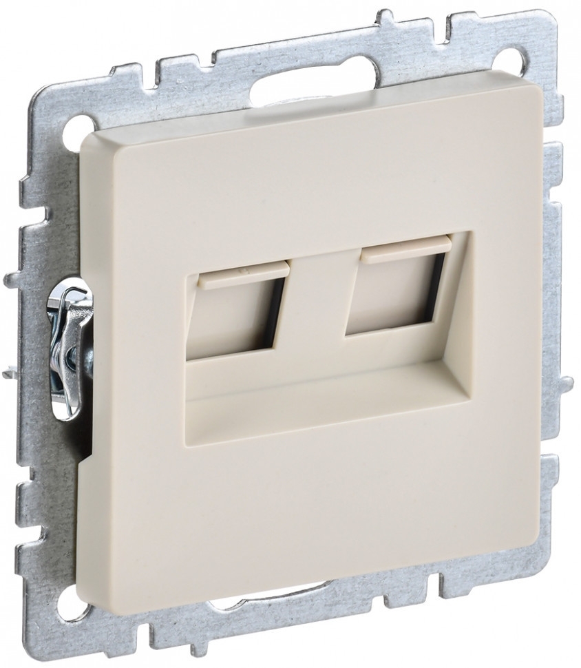Розетка компьютерная двойная RJ11+RJ45 IEK BRITE РК/Т12-БрКр кат.5E бежевый