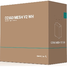 Компьютерный корпус Deepcool CC560 MESH V2 WH без БП, боковое окно (закаленное стекло), 3x120мм ARGb LED вентилятор спереди и 1x120мм ARGb LED вентилятор сзади, белый, ATX